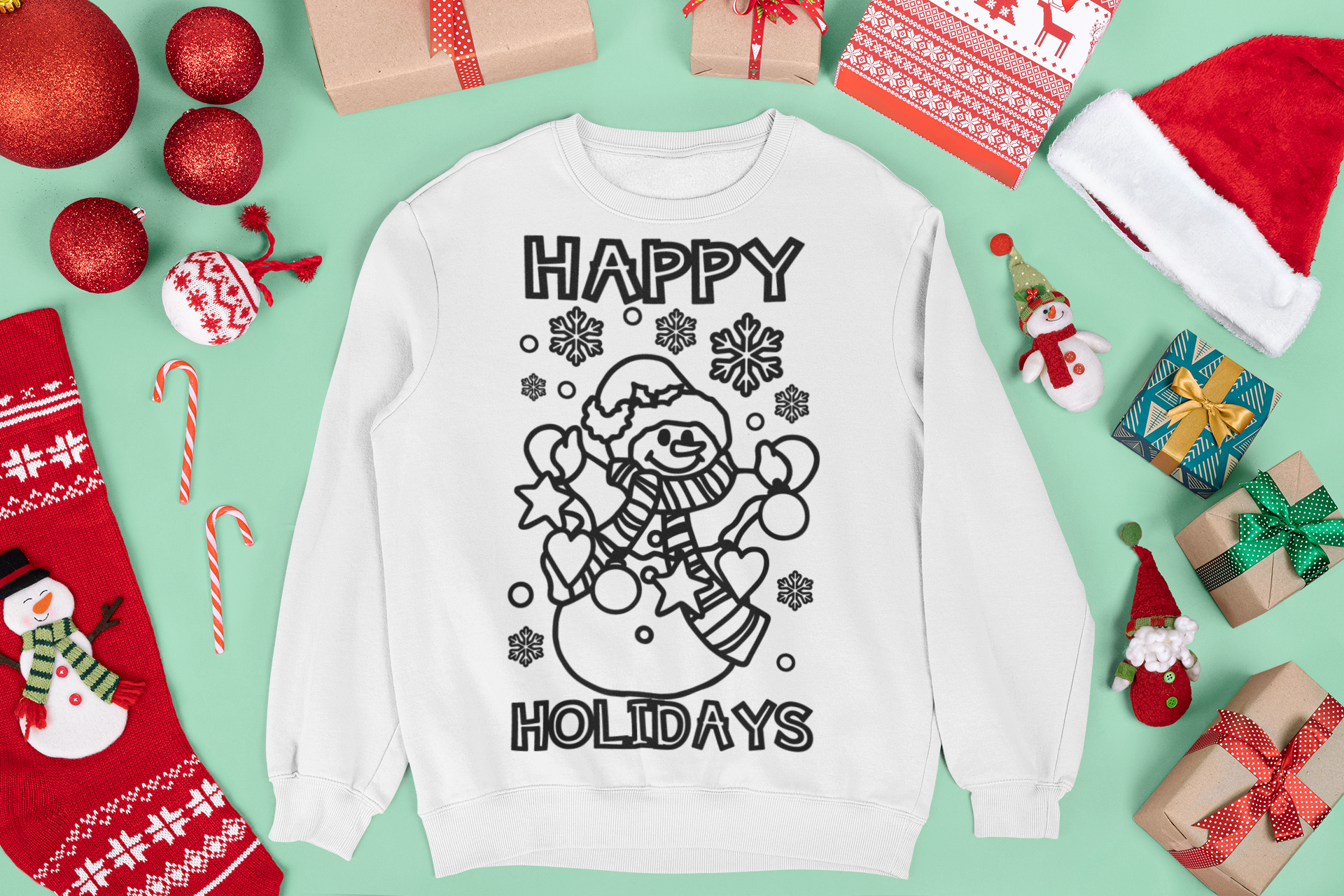 Snowman Coloring T Shirt (4)
