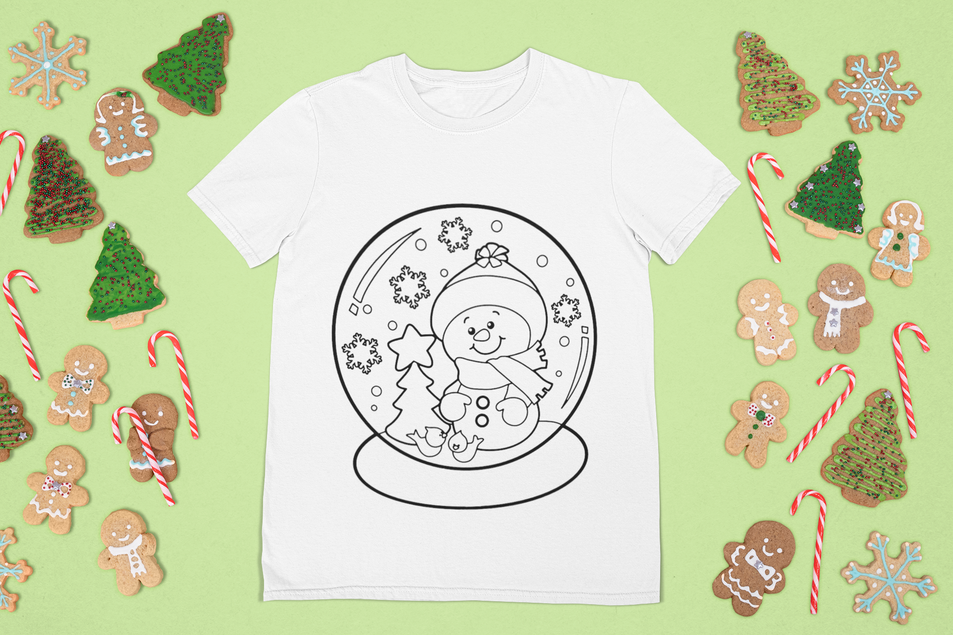 Snowman Coloring T Shirt (4)